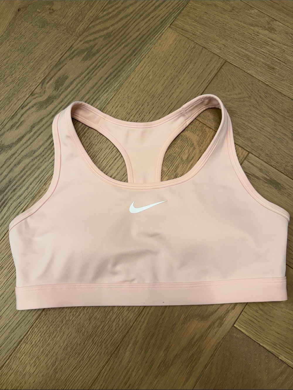 Nike Pink Racerback Dri-FIT Sports Bra with Black Swoosh